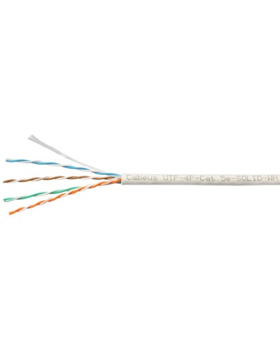 UTP-4P-Cat.5e-SOLID-WH-100 (7471c-5). Кабель «витая пара» (LAN) для структурированных систем связи. CABEUS в Обнинске