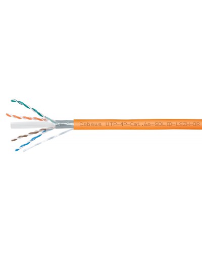 UTP-4P-Cat.6a-SOLID-LSZH-OR (11374c). Кабель «витая пара» (LAN) для структурированных систем связи. CABEUS в Обнинске