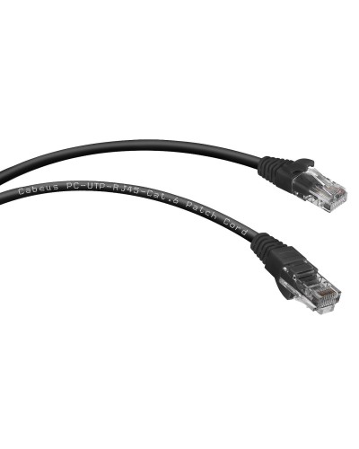 PC-UTP-RJ45-Cat.6-0.3m-BK (8661c), чёрный. Патч-корд медный. CABEUS в Обнинске