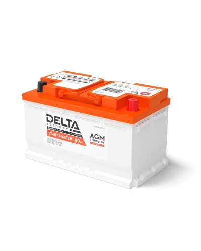 Delta START MASTER AGM 1280 (80 Ah). Аккумулятор автомобильный герметичный свинцово-кислотный. Delta в Обнинске