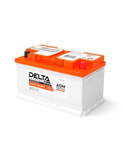 Delta START MASTER AGM 1270 (70 Ah). Аккумулятор автомобильный герметичный свинцово-кислотный. Delta в Обнинске