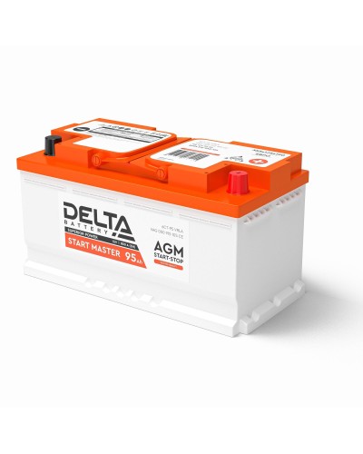 Delta START MASTER AGM 1295 (95 Ah). Аккумулятор автомобильный герметичный свинцово-кислотный. Delta в Обнинске