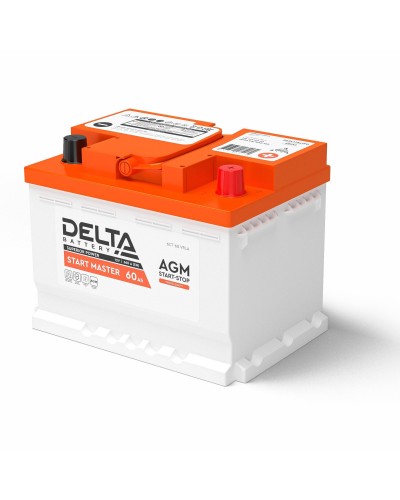 Delta START MASTER AGM 1260 (60 Ah). Аккумулятор автомобильный герметичный свинцово-кислотный. Delta в Обнинске