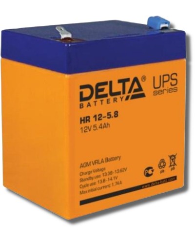 Delta HR 12-5.8. Аккумулятор герметичный свинцово-кислотный. Delta в Обнинске