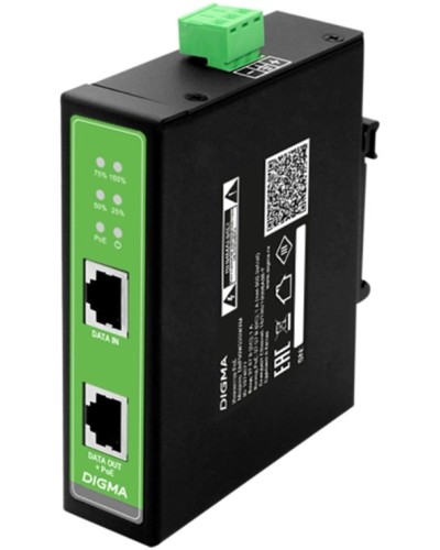DNP30W48GDXM 10/100/1000BASE-T 30Вт 37-57В(DC). Инжектор PoE. Digma в Обнинске
