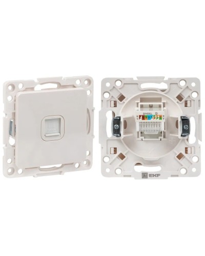 Стокгольм Механизм Розетки RJ-45 1-местной (EYK01-035-10). Механизм Розетки RJ-45 1-местной. EKF в Обнинске