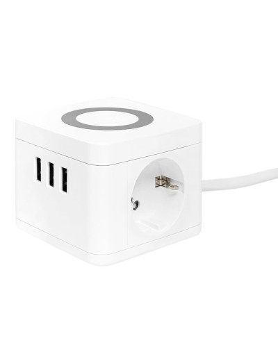 Удлинитель Куб 2 гнезда 3USB 2,4А+зарядное устройство 1,3 метра 1мм2. Удлинитель Куб. EKF в Обнинске