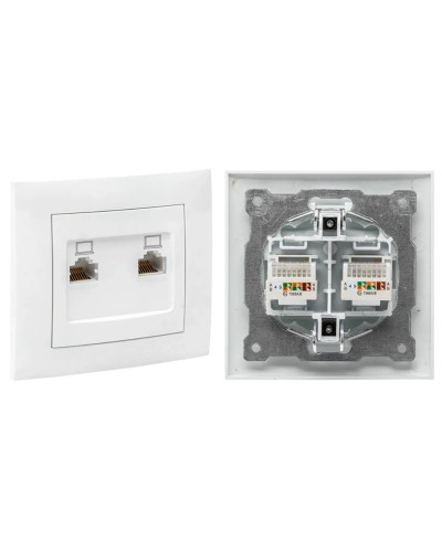 Валенсия розетка комп RJ-45 2-местная (EWK02-035-10). Розетка комп RJ-45 2-местная. EKF в Обнинске