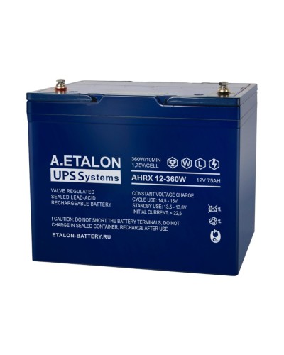 A.ETALON AHRX 12-360W (75). Аккумулятор герметичный свинцово-кислотный. ETALON в Обнинске