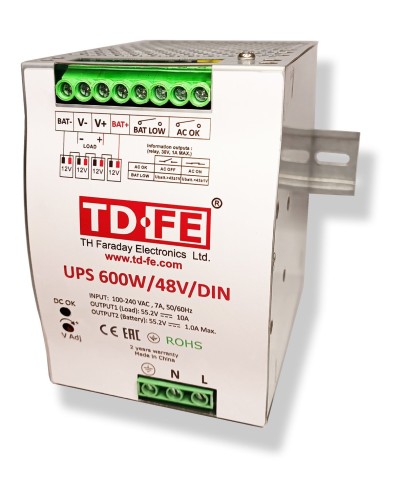UPS 600W/48V/DIN. Источник вторичного электропитания резервированный. FARADAY в Обнинске