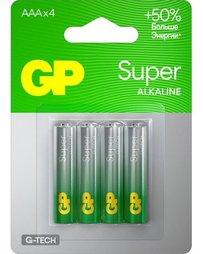 GP Super Alkaline 15A AA (GP 15AA21-2CRSBC4), упак. 4 шт. БЛИСТЕР. Алкалиновые батарейки. GP Batteries в Обнинске