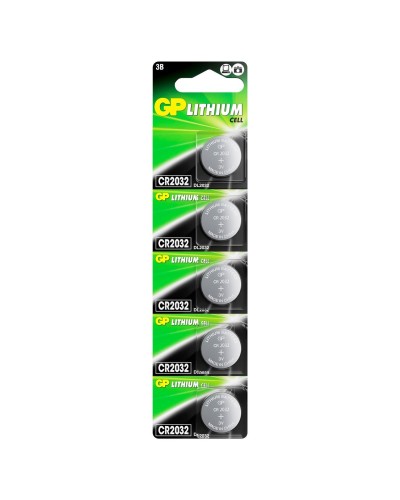 GP Lithium CR2032 (GP CR2032-2C5 100/2000), упак. 5 шт. БЛИСТЕР. Литиевые дисковые батарейки. GP Batteries в Обнинске