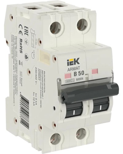 M06N 2P B 50А 6кА ARMAT (AR-M06N-2-B050). Автоматический выключатель. IEK в Обнинске