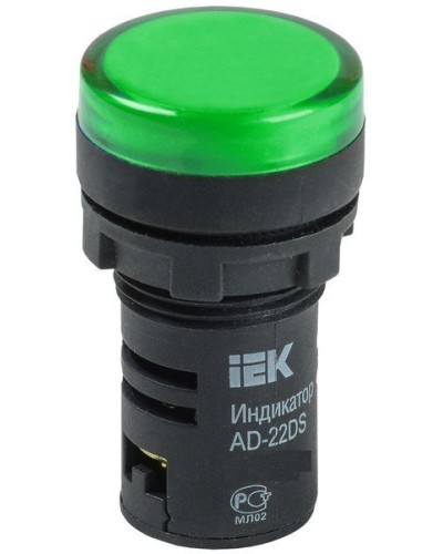 Лампа AD22DS (LED)матрица D22мм зеленый 24В AC/DC (BLS10-ADDS-024-K06). Светосигнальный индикатор. IEK в Обнинске