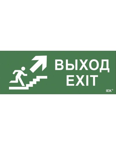Самоклеящаяся этикетка Выход/лестница вверх/фигура для ССА 1005 (LPC10-1-35-13-VLVVF). Самоклеящаяся этикетка 240х90 мм. IEK в Обнинске