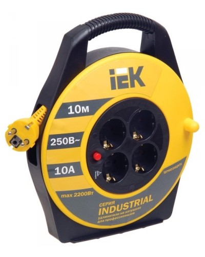 УК10 4 места, 10м (WKP14-10-04-10). Удлинитель на катушке Industrial. IEK в Обнинске