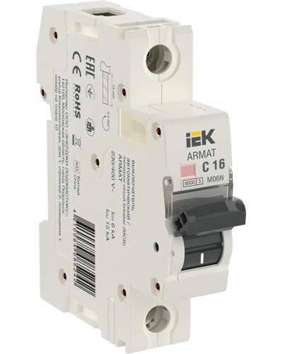 M06N 1P C 16А 6кА ARMAT (AR-M06N-1-C016). Автоматический выключатель. IEK в Обнинске