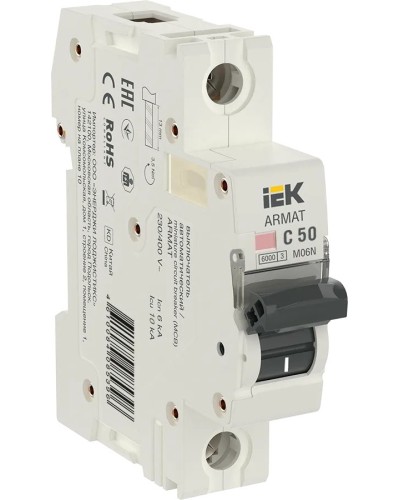 M06N 1P C 50А 6кА ARMAT (AR-M06N-1-C050). Автоматический выключатель. IEK в Обнинске