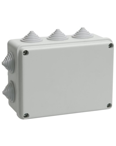 Коробка распаячная КМ41242 150х110х70 открытой проводки IP55 10 гермовводов серая (UKO10-150-110-070-K41-55). Коробка распаячная безгалогенная (HF). IEK в Обнинске