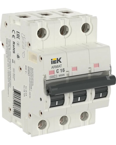 M06N 3P C 16А 6кА ARMAT (AR-M06N-3-C016). Автоматический выключатель. IEK в Обнинске