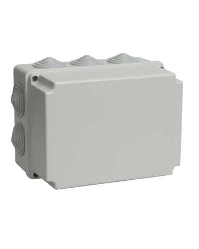 Коробка распаячная КМ41245 190х140х120 открытой проводки IP44 10 гермовводов серая (UKO10-190-140-120-K41-44). Коробка распаячная безгалогенная (HF). IEK в Обнинске
