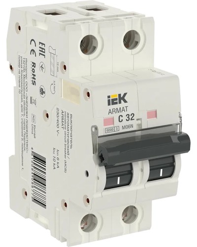 M06N 2P C 32А 6кА ARMAT (AR-M06N-2-C032). Автоматический выключатель. IEK в Обнинске