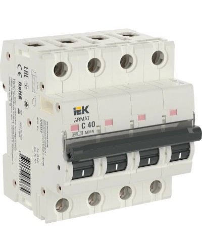 M06N 4P C 40А 6кА ARMAT (AR-M06N-4-C040). Автоматический выключатель. IEK в Обнинске