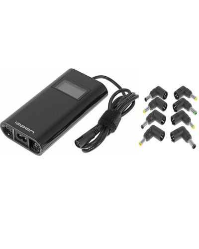 Блок питания Ippon D90U автоматический 90W 15V-19.5V 8-connectors 4.5A 1xUSB 2.1A, LCD индикатор (654527). Блок питания. Ippon в Обнинске