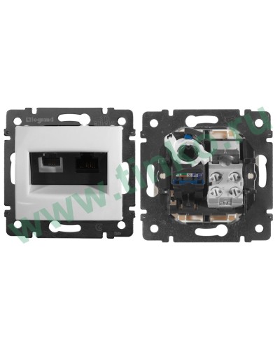 Розетка Valena 2xRJ11+RJ45 Cat.6, белый (770080). Розетка. LegranD в Обнинске