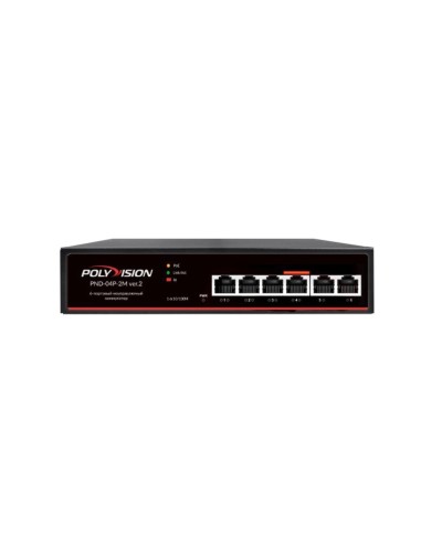 PND-04P-2M v.2. Коммутатор 6-портовый с функцией PoE. Polyvision в Обнинске