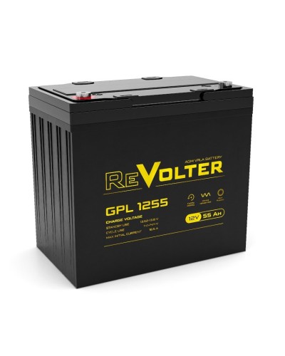 Revolter GPL 1255. Аккумулятор автомобильный герметичный свинцово-кислотный. Revolter в Обнинске