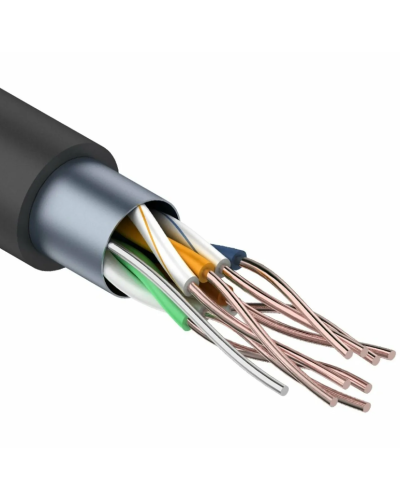 F/UTP, CAT 5e, PE, 4PR, 24AWG, OUTDOOR, SOLID, черный, 305м REXANT (01-0146-1). Кабель «витая пара» (LAN) для структурированных систем связи. Rexant в Обнинске