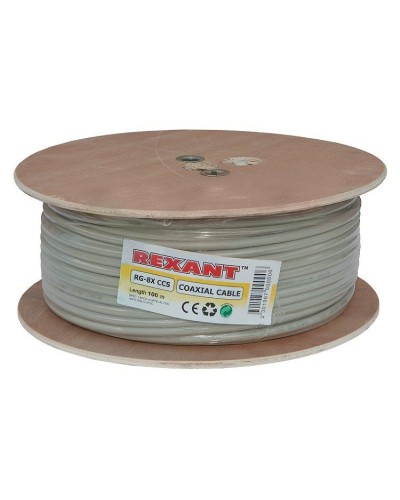 RG-8X, 50 Ом, CCS/Al/A, 75% (01-2021). Кабель коаксиальный радиочастотный. Rexant в Обнинске