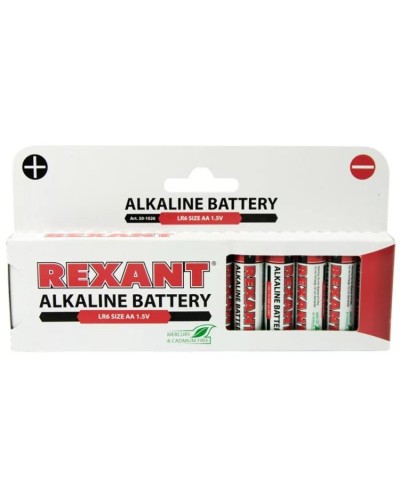 Алкалиновая батарейка AA/LR6 1,5 V 12 шт. REXANT (30-1026). Элемент питания. Rexant в Обнинске