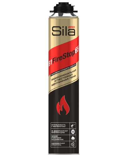 Пена огнестойкая Sila Pro B1 Firestop 65, 850 мл: Пена монтажная профессиональная в Обнинске