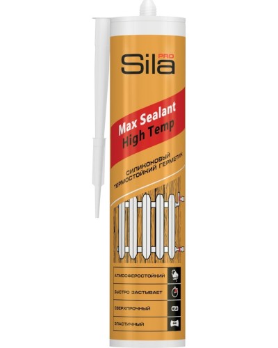 Герметик Sila PRO Max Sealant, High Temp, термостойкий, 280 мл. Герметик силиконовый термостойкий, красный. Sila в Обнинске