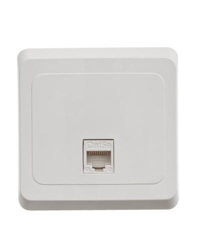 Этюд розетка RJ45, кат. 5Е, 1-местная, в сборе, скрытой установки, белый (KOMC-001B). Розетка компьютерная. Systeme Electric в Обнинске