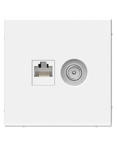 ArtGallery розетка двойная RJ45+TV, кат. 5Е, скрытой установки, механизм, белый (GAL000189). Розетка компьютерная + TV. Systeme Electric в Обнинске