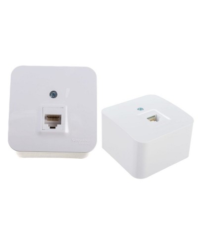 BLANCA розетка RJ45 1-местная, кат. 5Е, открытой установки, белый (BLNIA045001). Розетка компьютерная с изолированной пластиной. Systeme Electric в Обнинске