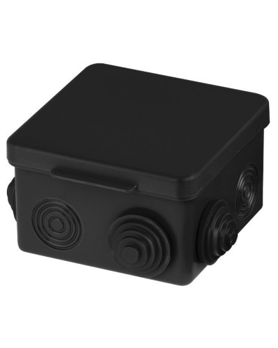 Распаячная коробка ОП 80х80х50мм, крышка, IP54, 7вх., черная TDM (SQ1401-0912). Распаячная коробка ОП. TDM ЕLECTRIC в Обнинске