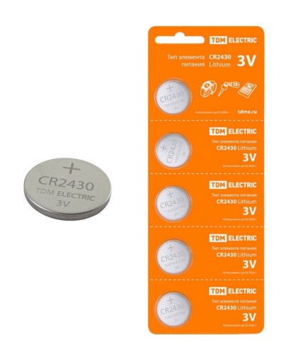 CR2430 Lithium 3V BP-5 TDM (SQ1702-0030). Элемент питания. TDM ЕLECTRIC в Обнинске
