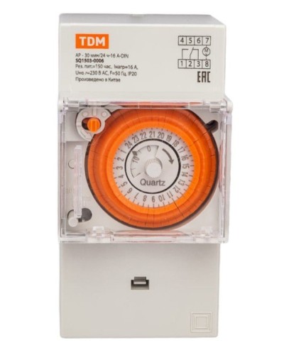 АР-30мин/24ч-16А-DIN (3 модуля) TDM (SQ1503-0006). Аналоговое суточное реле. TDM ЕLECTRIC в Обнинске