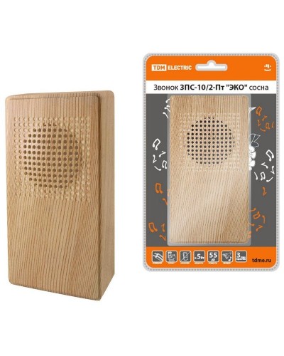 ЗПС-10/2-Пт ЭКО сосна, птичка, без кнопки, AC 230V (SQ1901-0026). Звонок проводной. TDM ЕLECTRIC в Обнинске