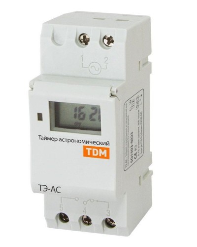 ТЭ-АС-1мин/24ч-8on/off-16А-DIN (астрономический) TDM (SQ1503-0023). Таймер электронный. TDM ЕLECTRIC в Обнинске