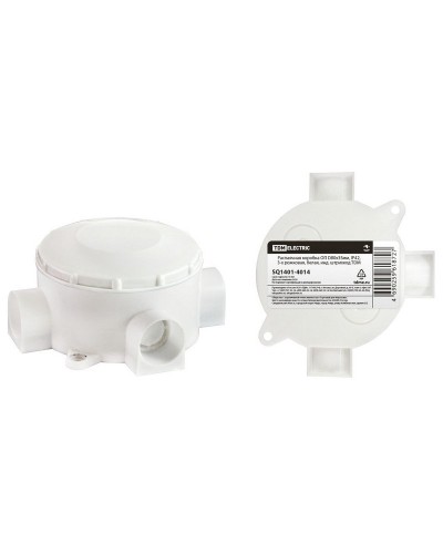 Распаячная коробка ОП D80х35мм, IP42, 3-х рожковая, белая TDM (SQ1401-4014). Распаячная коробка ОП. TDM ЕLECTRIC в Обнинске