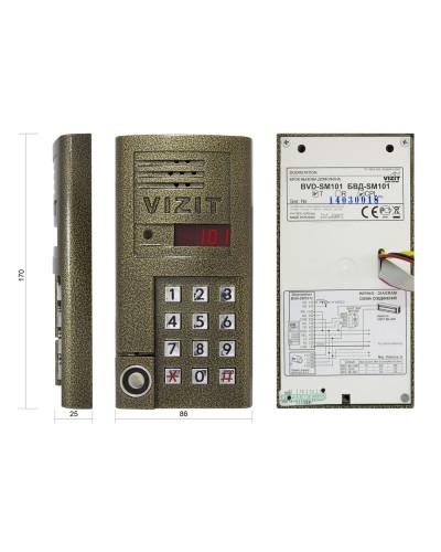 БВД-SM101TCPL. Вызывная панель цветная. VIZIT в Обнинске