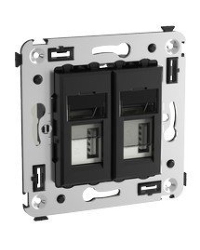 Розетка USB в стену Avanti черный квадрат (4402543). Розетка USB. ДКС в Обнинске