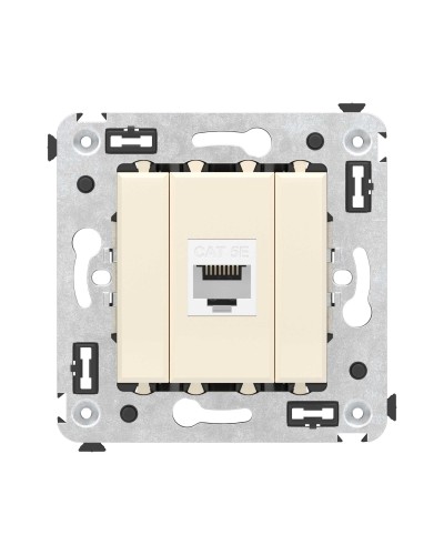 Розетка RJ-45 в стену, кат.5E, Avanti, одинарная, ванильная дымка (4405663). Розетка компьютерная. ДКС в Обнинске