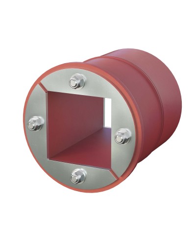 Проходка круглая, нержавеющая, D100х70 мм с проемом 60х60 мм (DXF3123): Проходка круглая, нержавеющая, с проёмом в Обнинске