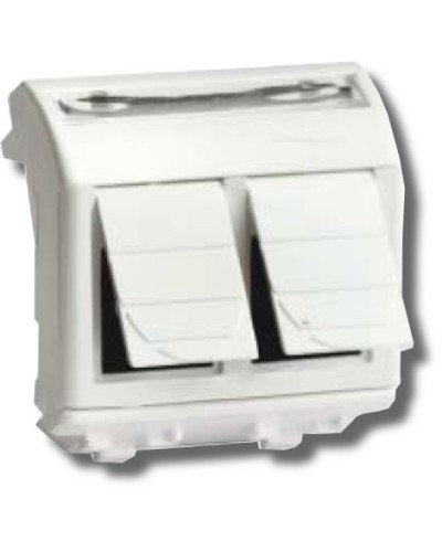 Розетка RJ-45 Brava 2 модуля белая (76656B): Розетка компьютерная с двумя разъёмами в Обнинске